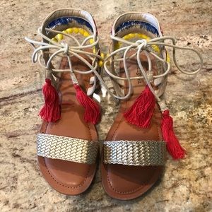 colorful wrap sandals